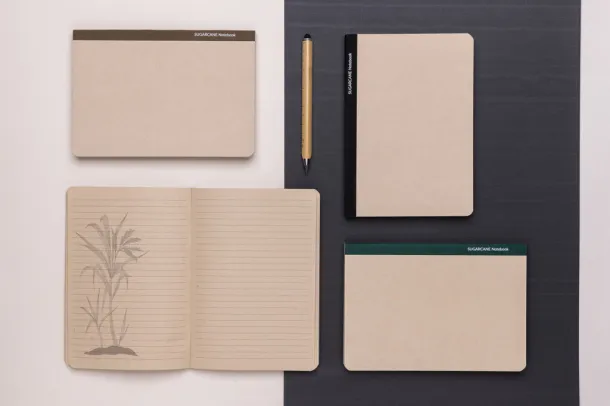  Stylo Sugarcane paper A5 Notebook - XD Collection Zelena