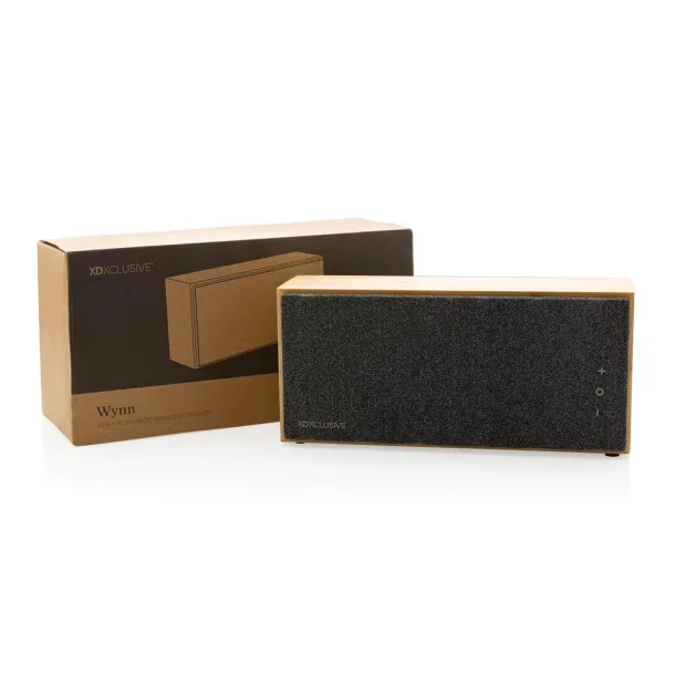  Wynn 20W FSC® bamboo wireless speaker - XD Xclusive Brown 