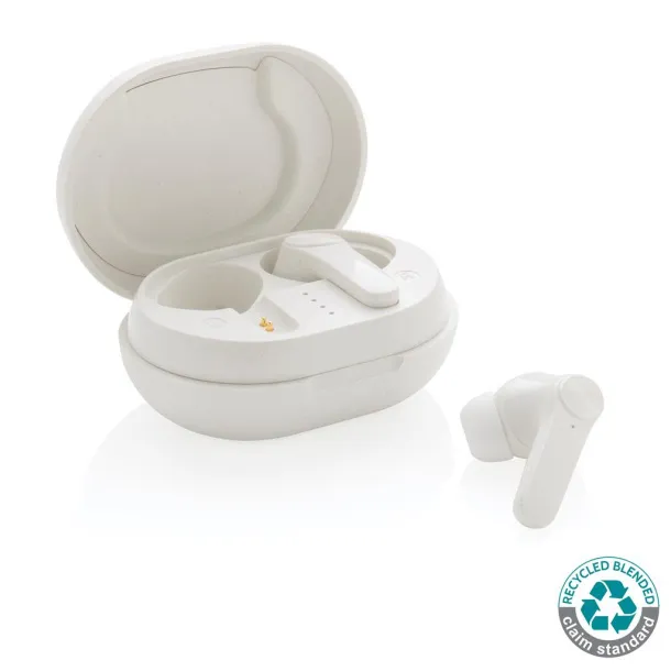  RCS standard recycled plastic TWS earbuds - XD Collection White 