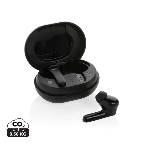  RCS standard recycled plastic TWS earbuds - XD Collection Black 