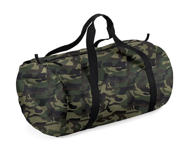  Packaway Barrel Bag - Bagbase Jungle Camo Black