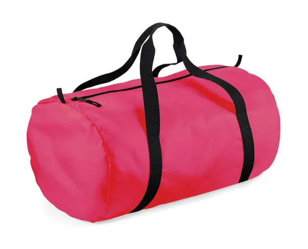  Packaway Barrel Bag - Bagbase Fluorescent Pink Black