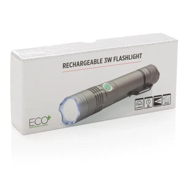  Re-chargable 3W flashlight - XD Collection Grey 