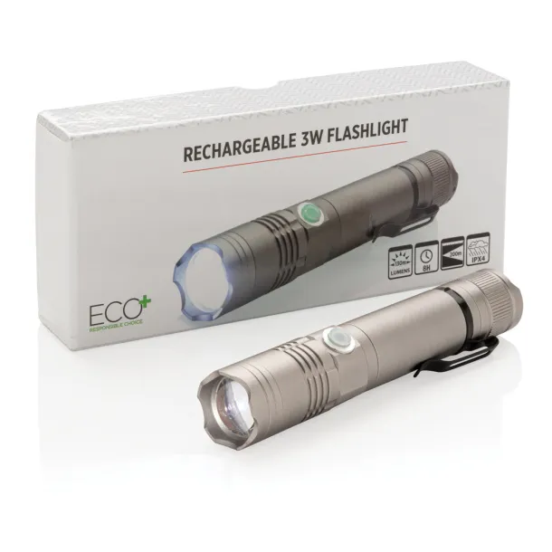  Re-chargable 3W flashlight - XD Collection Grey 