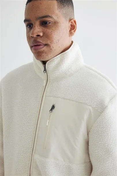  Iqoniq Diran recycled polyester pile fleece jacket - iqoniq white 