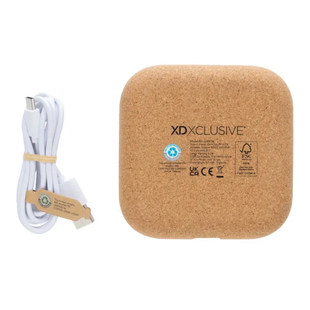  Oregon RCS recycled plastic and cork 10W wireless - XD Xclusive Brown 