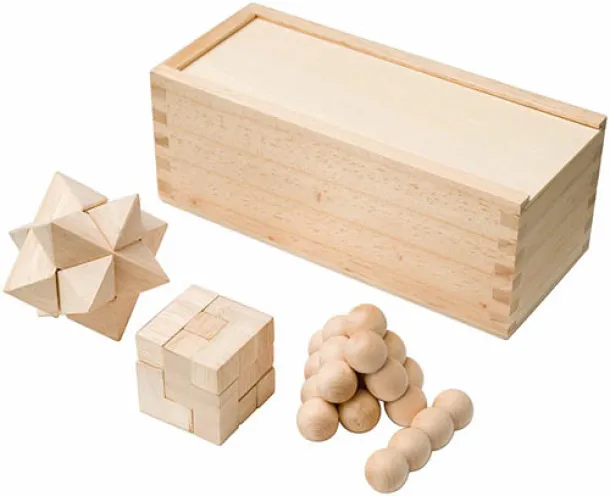 TRICKY Three puzzle games set Beige