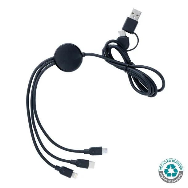  RCS recycled TPE and recycled plastic 6-in-1 cable - XD Collection Black 