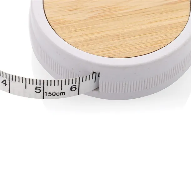  RCS recycled plastic & bamboo tailor tape - XD Collection White Brown