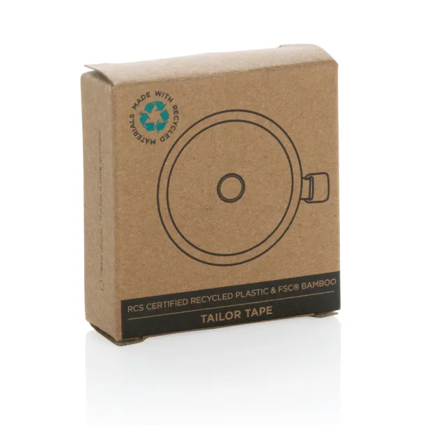  RCS recycled plastic & bamboo tailor tape - XD Collection White Brown