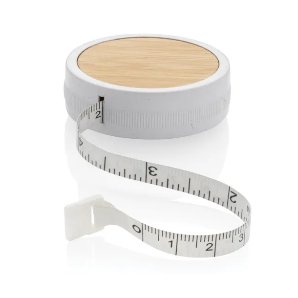  RCS recycled plastic & bamboo tailor tape - XD Collection White Brown