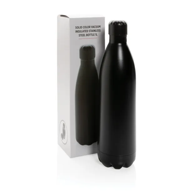  Solid color vacuum stainless steel bottle 1L - XD Collection Black 