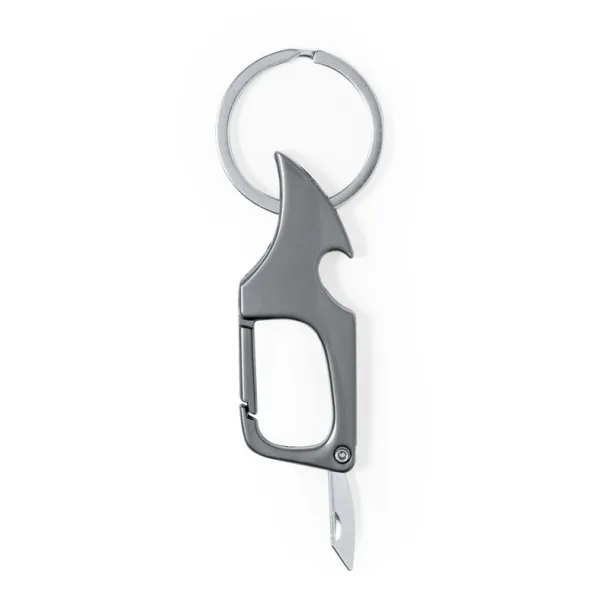  Keyring, bottle opener, box opener blade silver