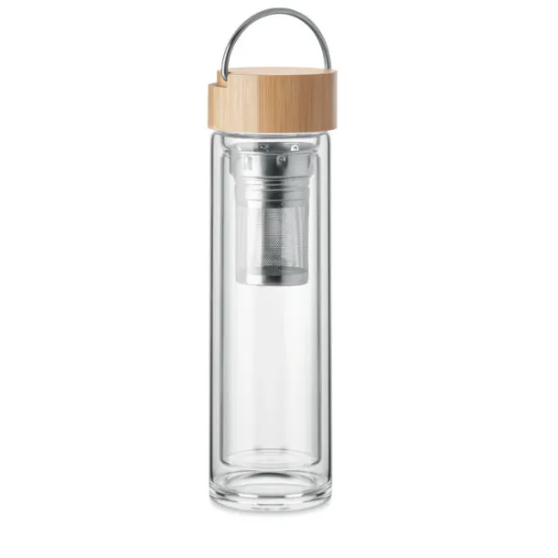 BATAMI Double wall glass bottle 400ml Transparent