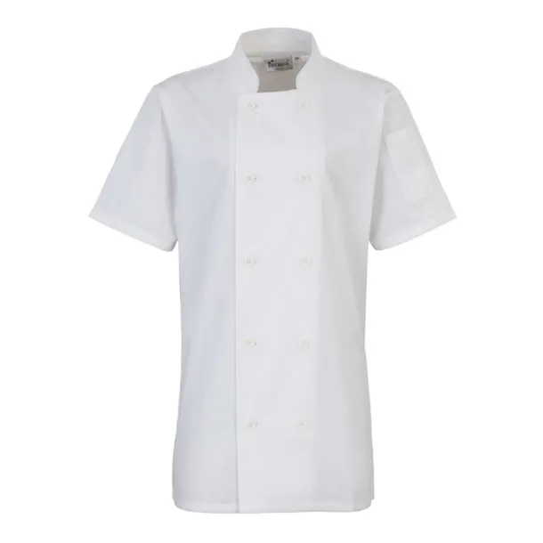  WOMEN'S SHORT SLEEVE CHEF'S JACKET - Premier White