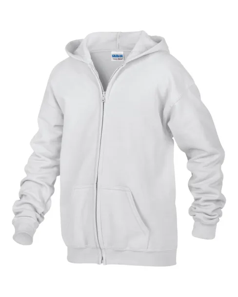  HEAVY BLEND™ YOUTH FULL ZIP HOODED SWEATSHIRT - Gildan White