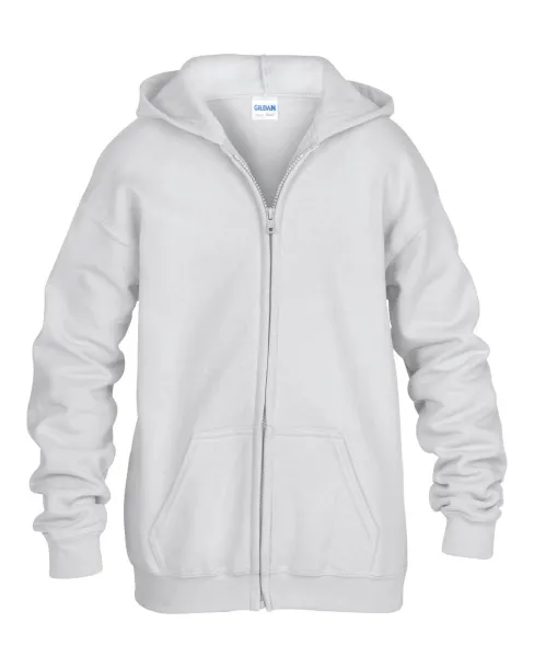  HEAVY BLEND™ YOUTH FULL ZIP HOODED SWEATSHIRT - Gildan White