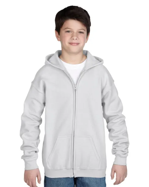  HEAVY BLEND™ YOUTH FULL ZIP HOODED SWEATSHIRT - Gildan White