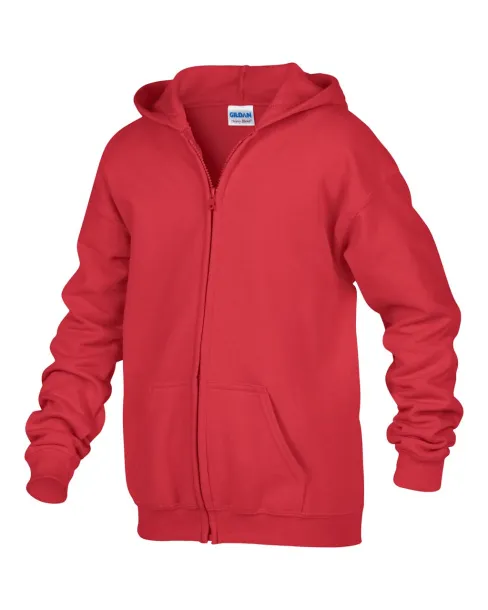  HEAVY BLEND™ YOUTH FULL ZIP HOODED SWEATSHIRT - Gildan Red