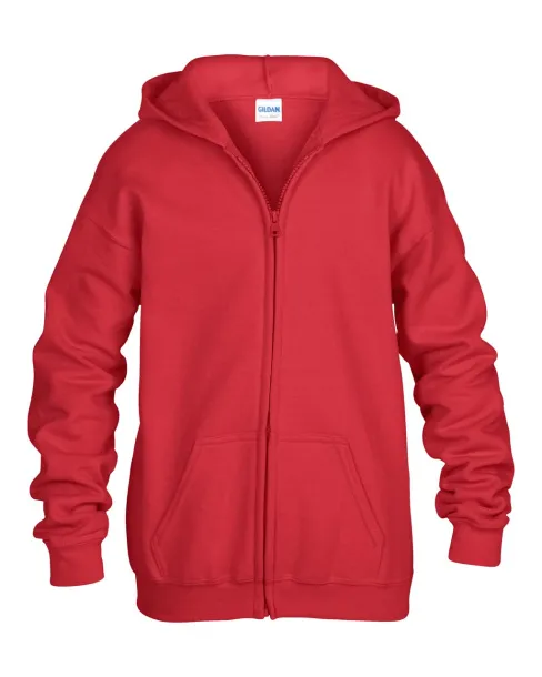  HEAVY BLEND™ YOUTH FULL ZIP HOODED SWEATSHIRT - Gildan Red