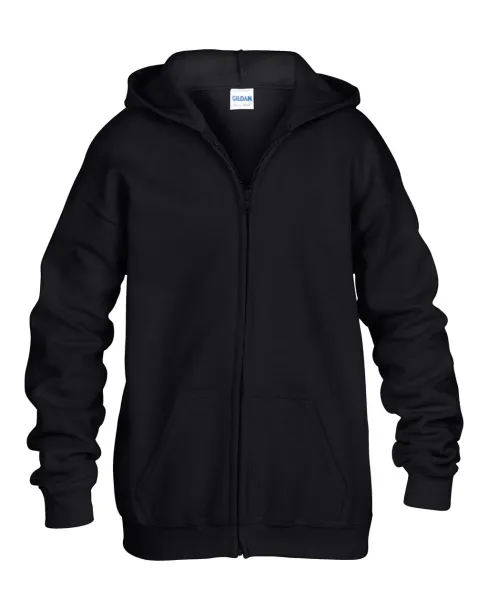  HEAVY BLEND™ YOUTH FULL ZIP HOODED SWEATSHIRT - Gildan Black