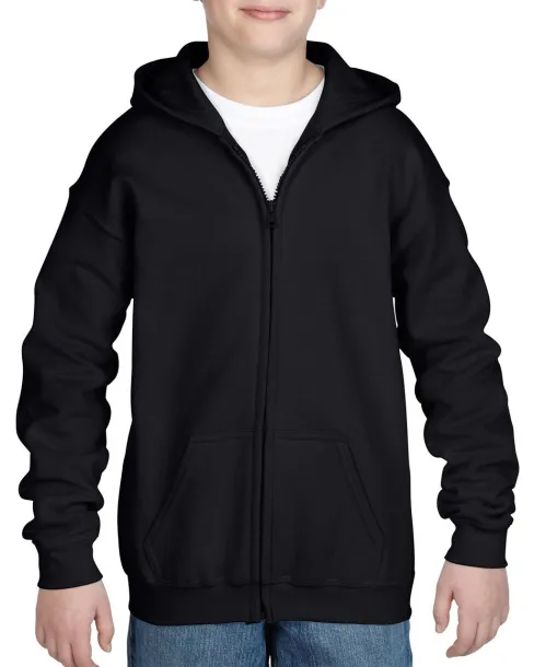  HEAVY BLEND™ YOUTH FULL ZIP HOODED SWEATSHIRT - Gildan Black