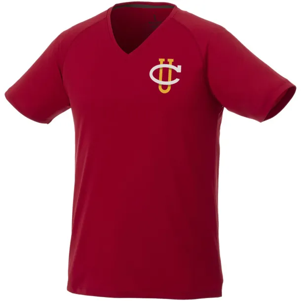 Amery short sleeve men's cool fit v-neck shirt - Elevate Life Red