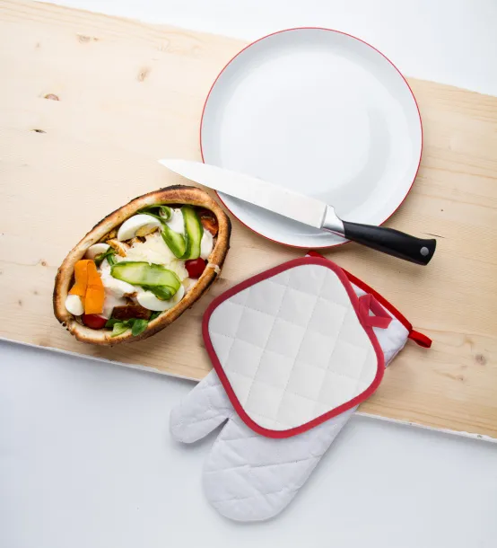Miora oven mitt White Red