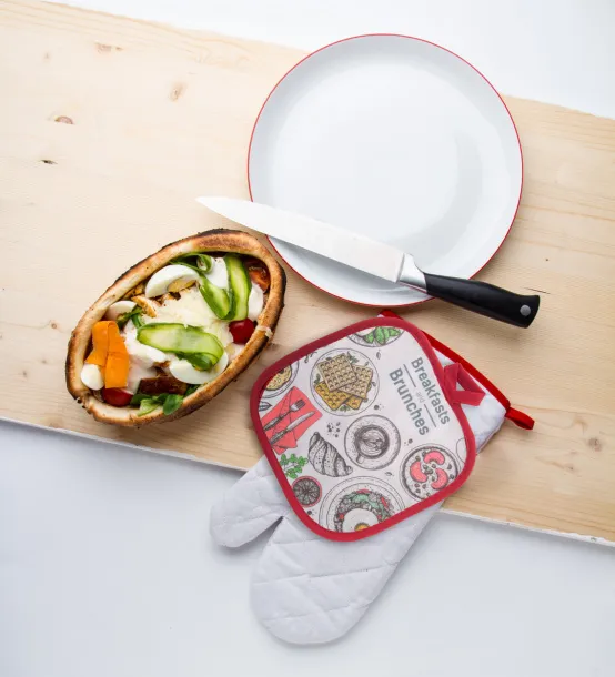 Miora oven mitt White Red