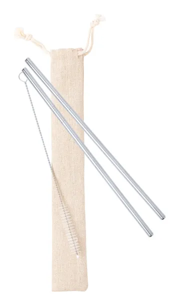 Kalux straw set Silver Natural