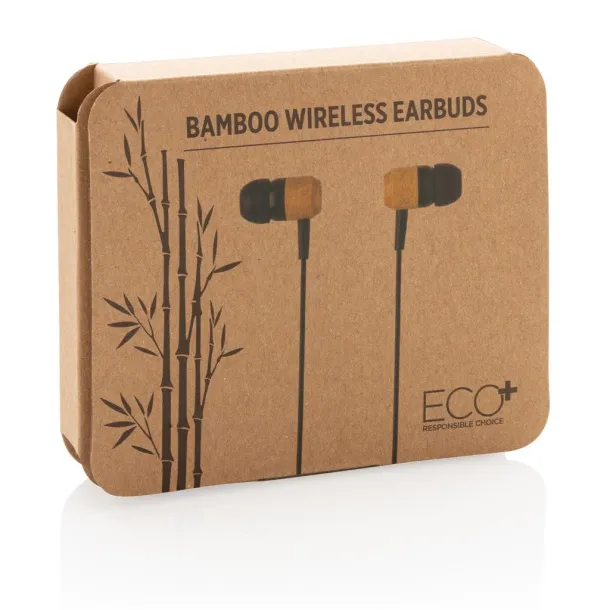  Bamboo wireless earbuds - XD Collection Brown Black