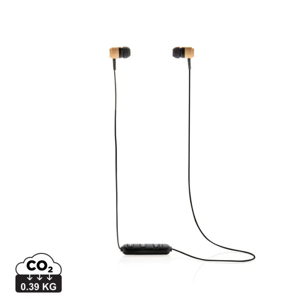  Bamboo wireless earbuds - XD Collection Brown Black