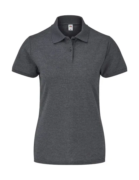  Ladies 65/35 Polo - Fruit of the Loom Dark Heather Grey