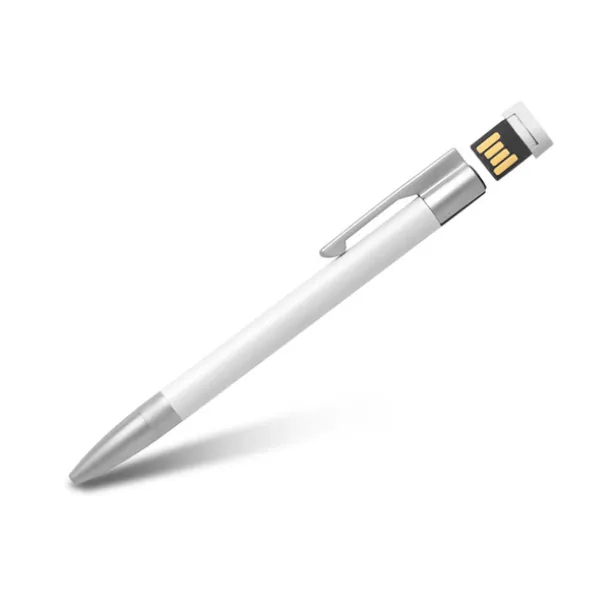  metal pen and USB Flash memory 8GB - PIXO White