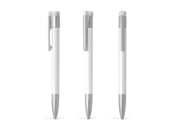  metal pen and USB Flash memory 8GB - PIXO White