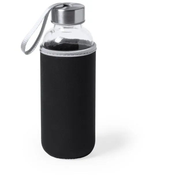  Glass sports bottle 420 ml black