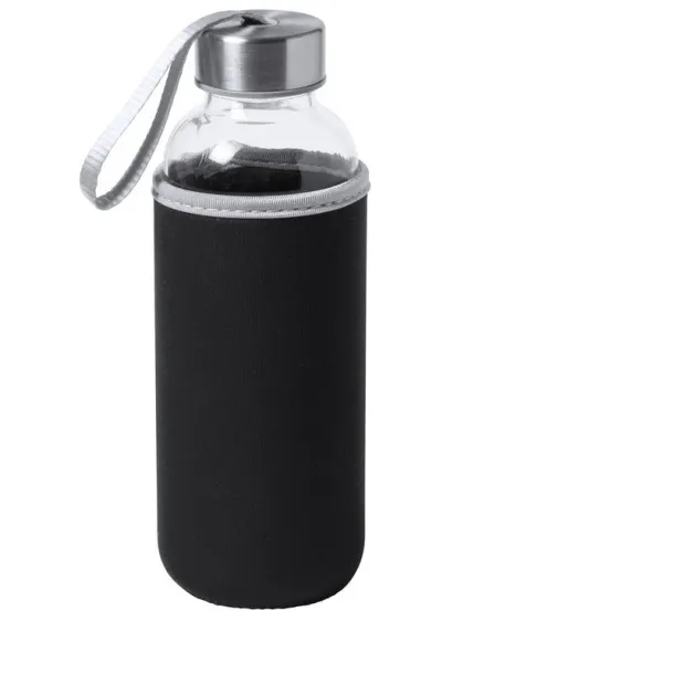  Glass sports bottle 420 ml black