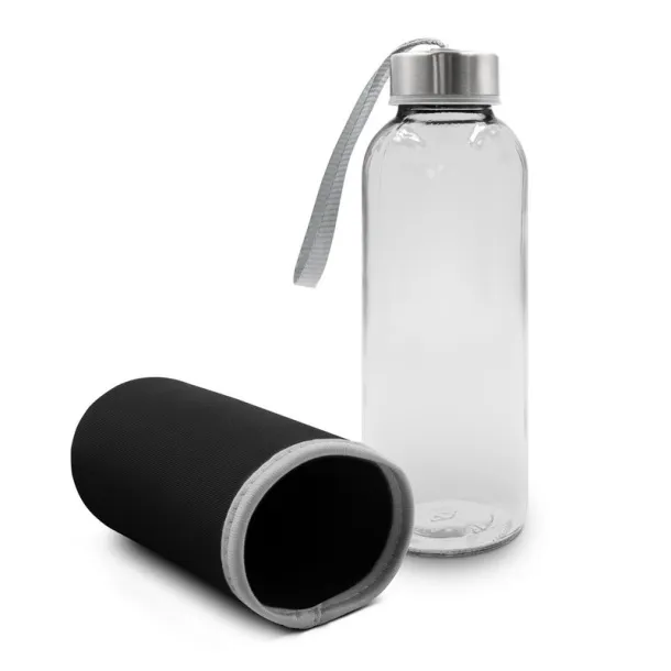  Glass sports bottle 420 ml black