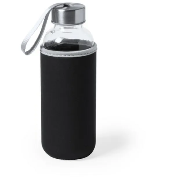  Glass sports bottle 420 ml black