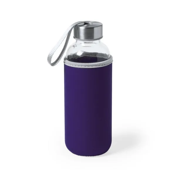  Glass sports bottle 420 ml purple