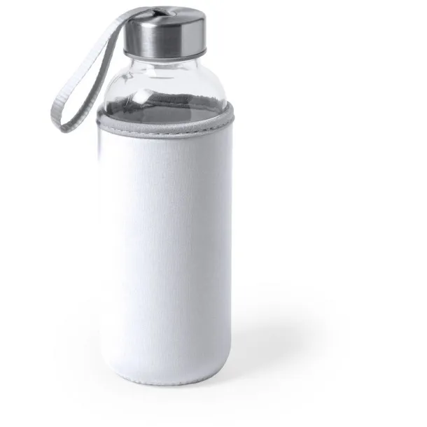  Glass sports bottle 420 ml white