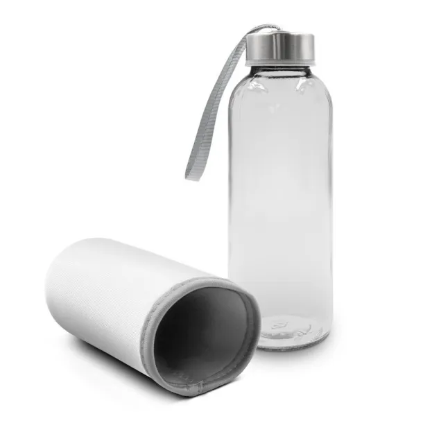  Glass sports bottle 420 ml white