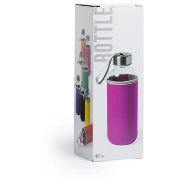  Glass sports bottle 420 ml fuchsia