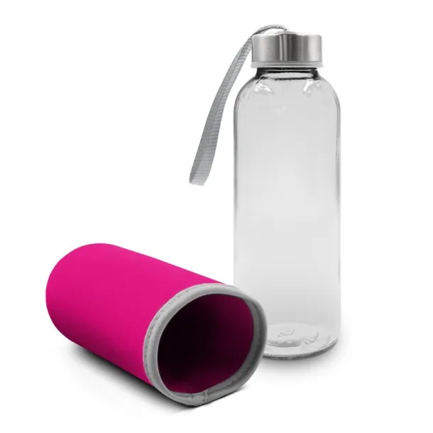  Glass sports bottle 420 ml fuchsia