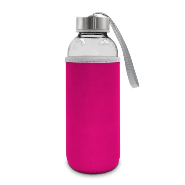  Glass sports bottle 420 ml fuchsia