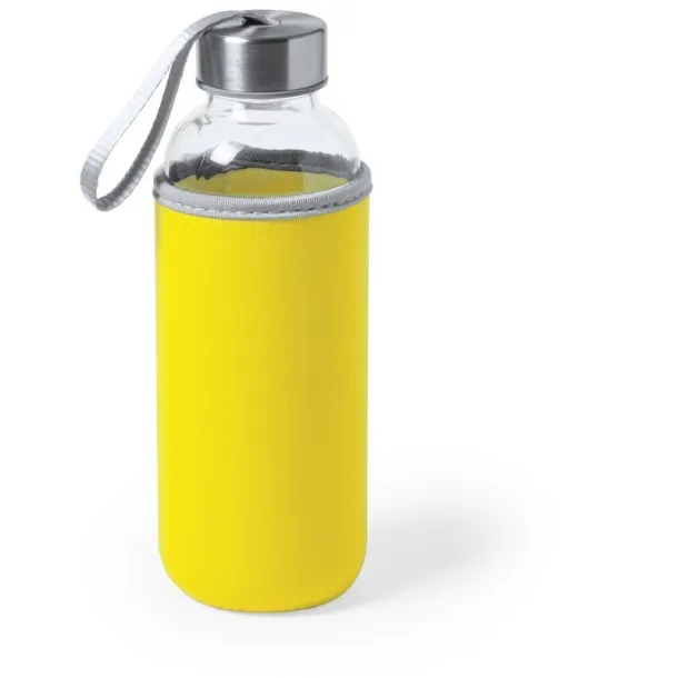  Glass sports bottle 420 ml yellow