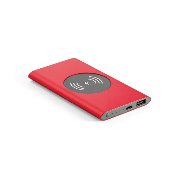 CASSINI Portable battery and wireless charger Red