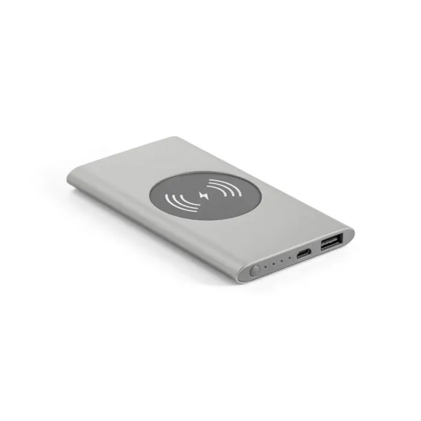 CASSINI Prijenosna baterija i bežični punjač, 4 000 mAh Satin silver