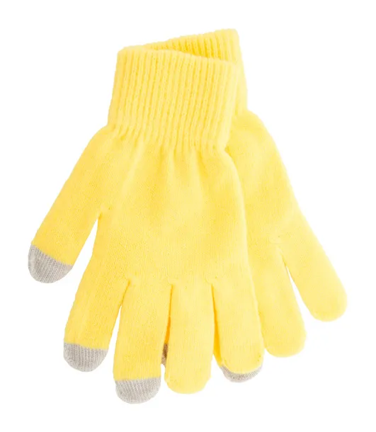 Actium touch screen gloves Yellow Grey