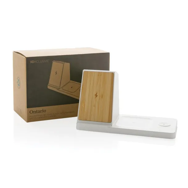  Ontario RCS recycled plastic & bamboo 15W 3 in 1 wireless - XD Xclusive White 